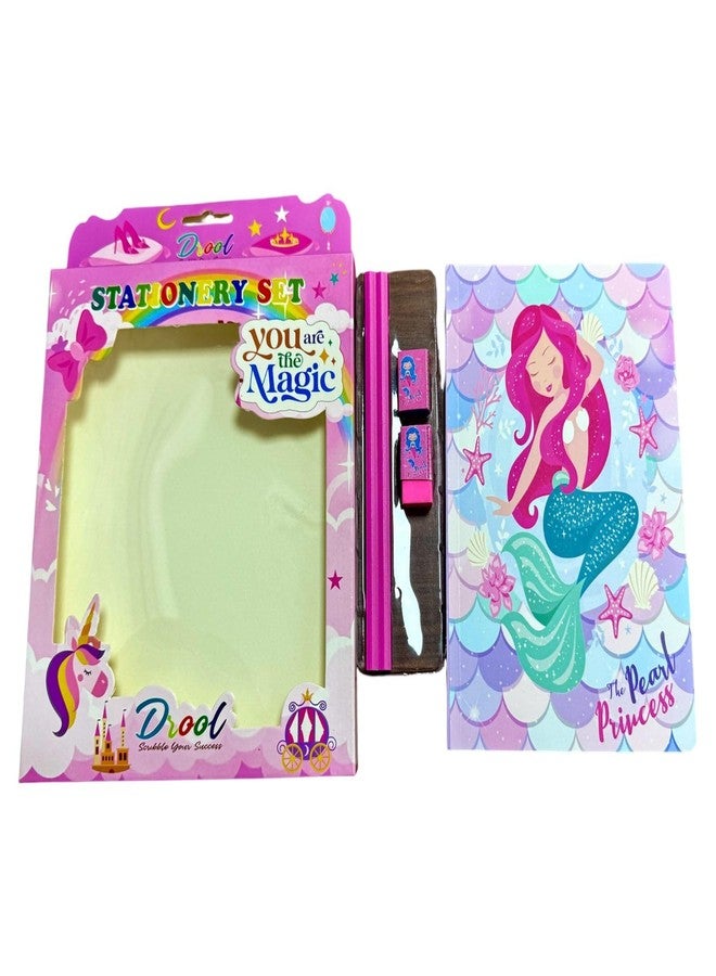 DEEDECORWAVE Mermaid Stationery Set for Boys & Girls | Includes Badge, Notebook, Pen | Ideal Birthday Return Gift for Kids(mermaid book) - Image 3